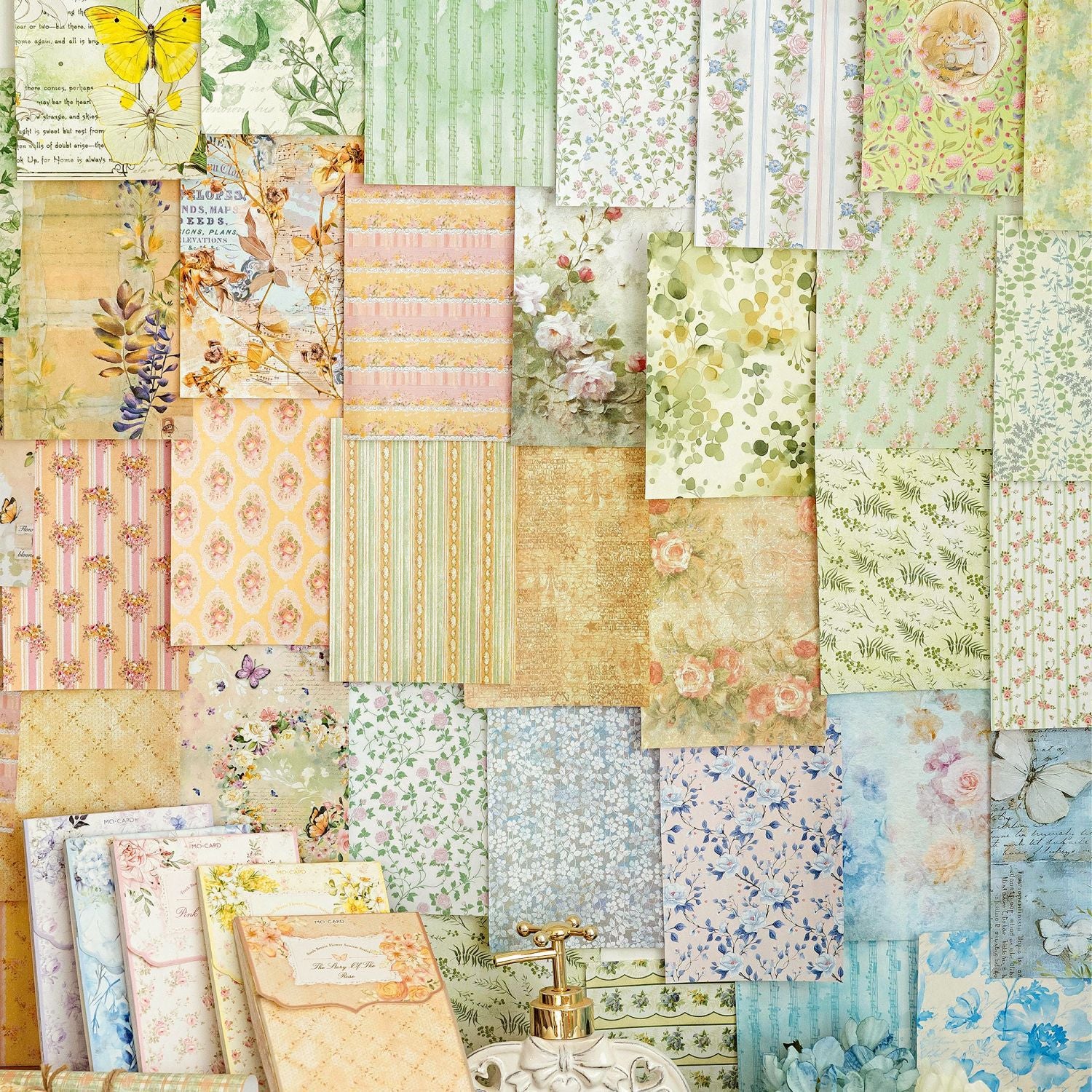 0405 Fresh Breeze Flower Season Series Paper -50Pcs each pack