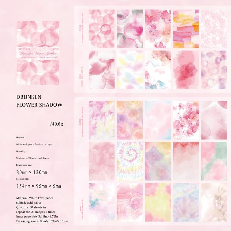 0531 Watercolor material solid vellum paper -50Pcs each pack