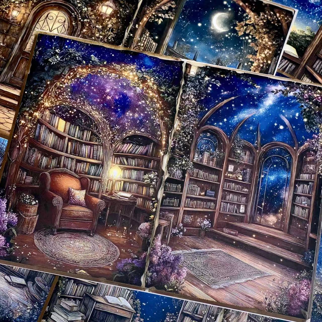 0724 A4 size Starry Sky Library Style Paper 5 pcs