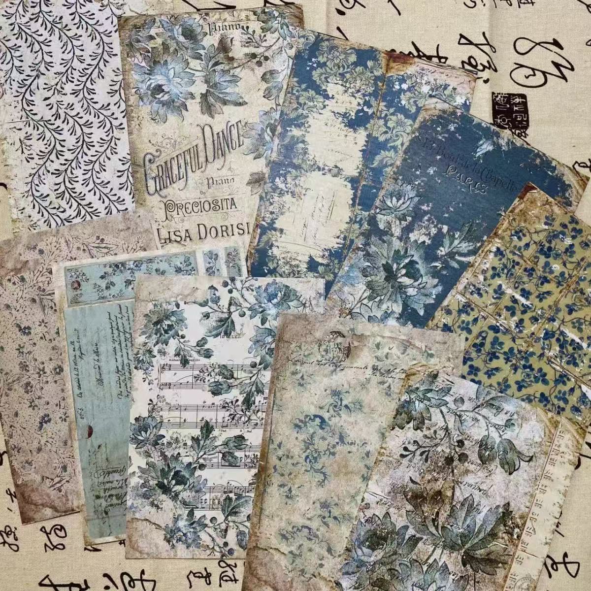 0402 A5 Blue flowers paper -10Pcs each pack