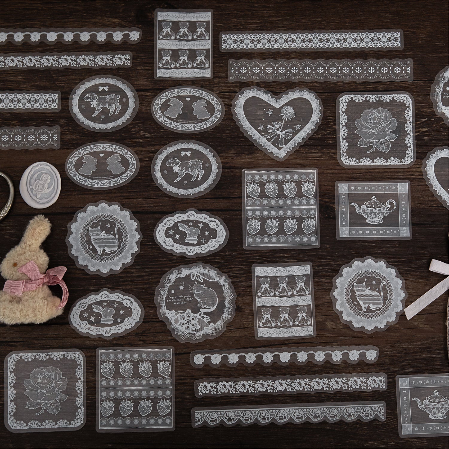 0929 Lace PET Sticker -30Pcs each pack