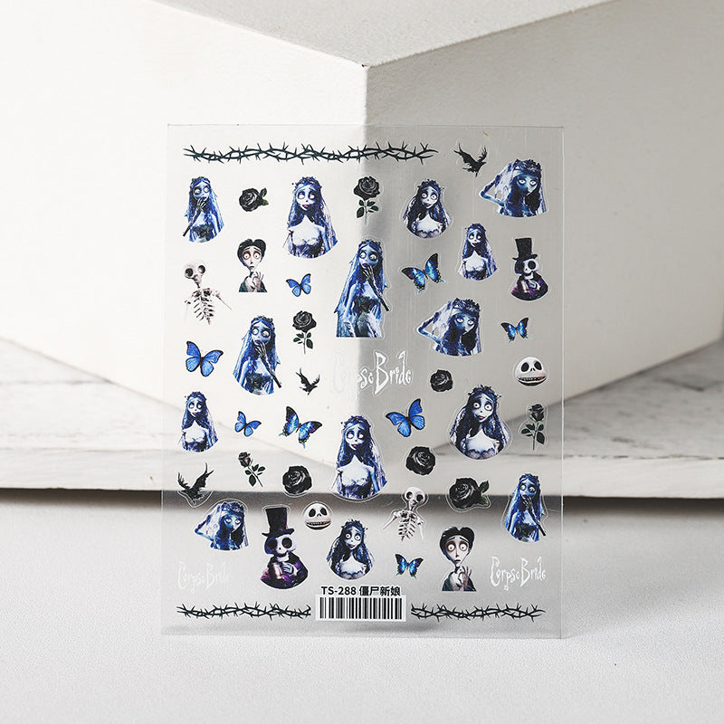 M28- Zombie bride Flat Mini sticker 1 Pcs