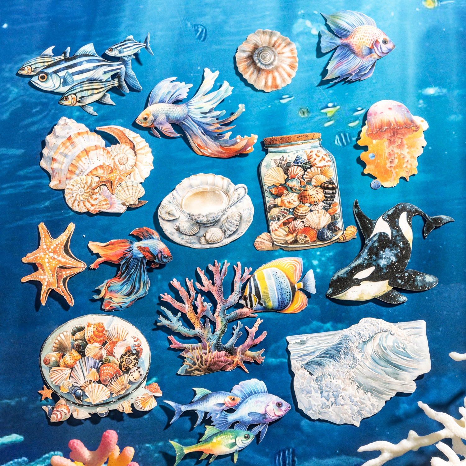 0629 Colorful ocean Solid sticker -20Pcs each pack