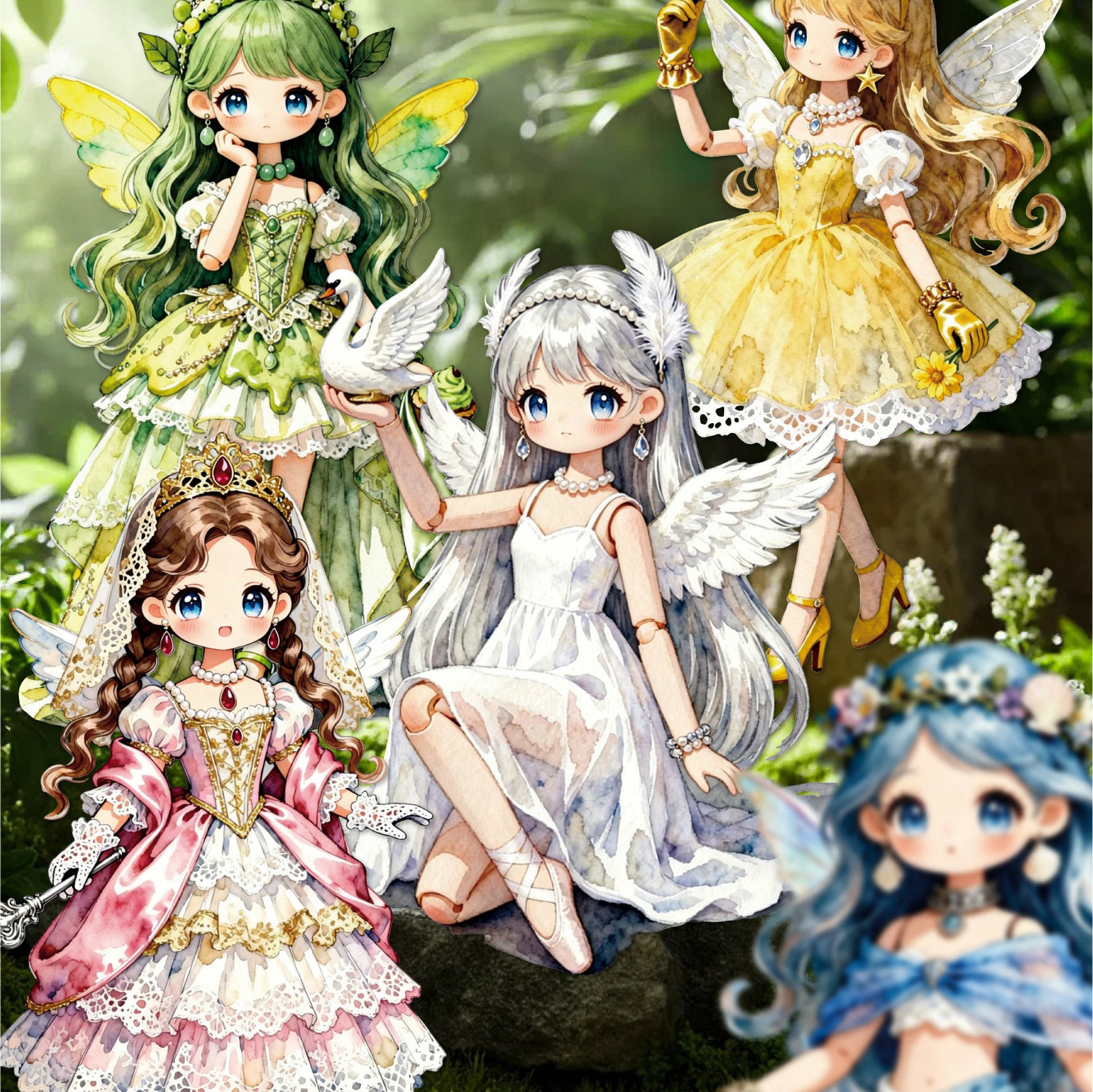 Lolita Fairy Cardstock Stickers -10Pcs each pack
