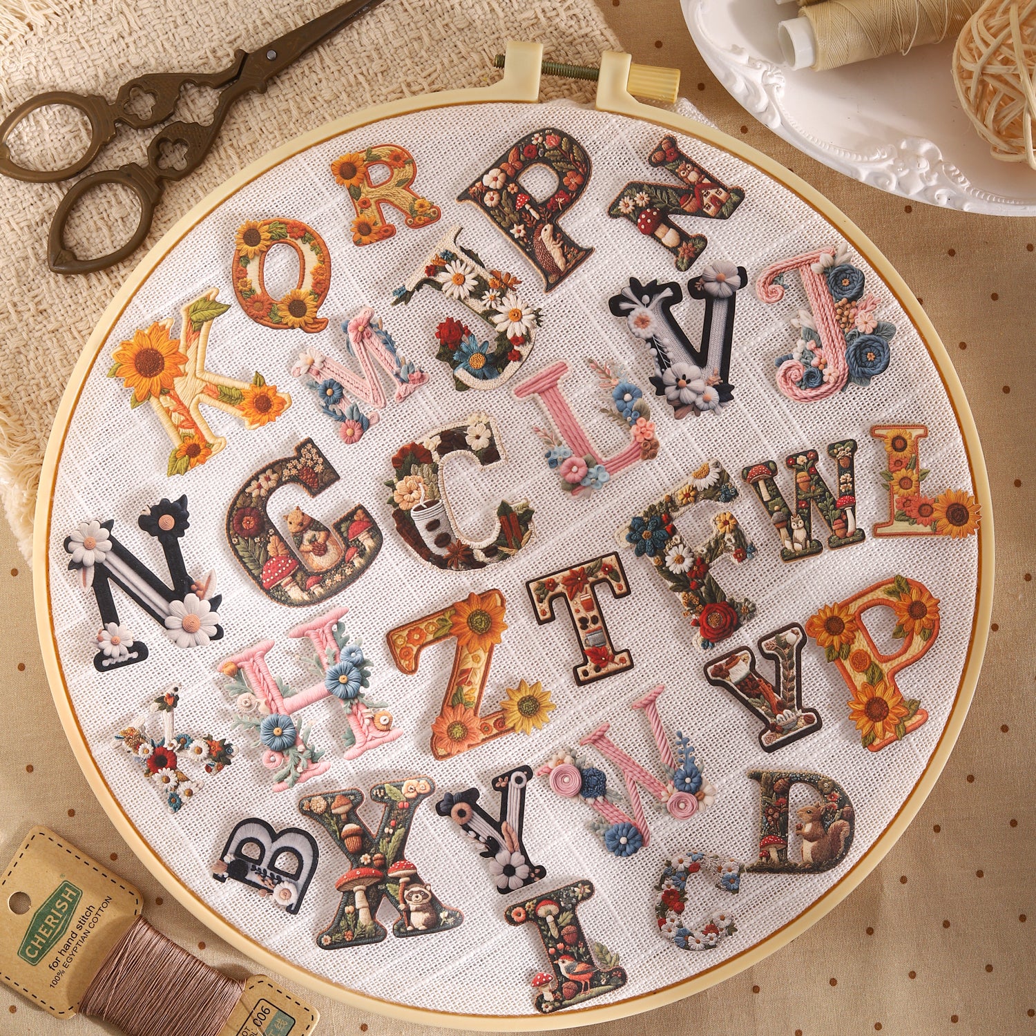 Alphabet Weaving Solid sticker -26Pcs each pack