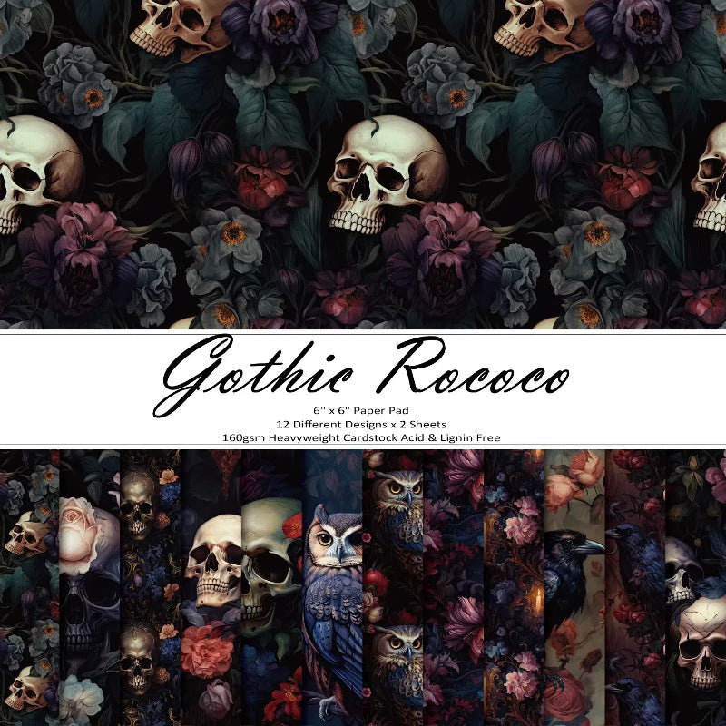 0410 Gothic rococo background paper -24Pcs each pack