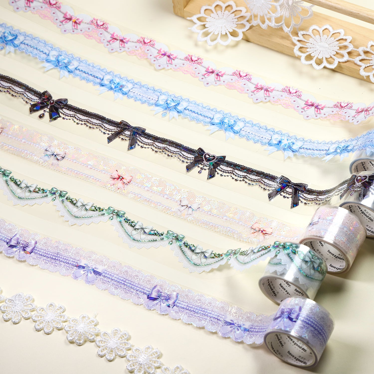 1007 Lace Bead Curtain PET tape -3cm*2m