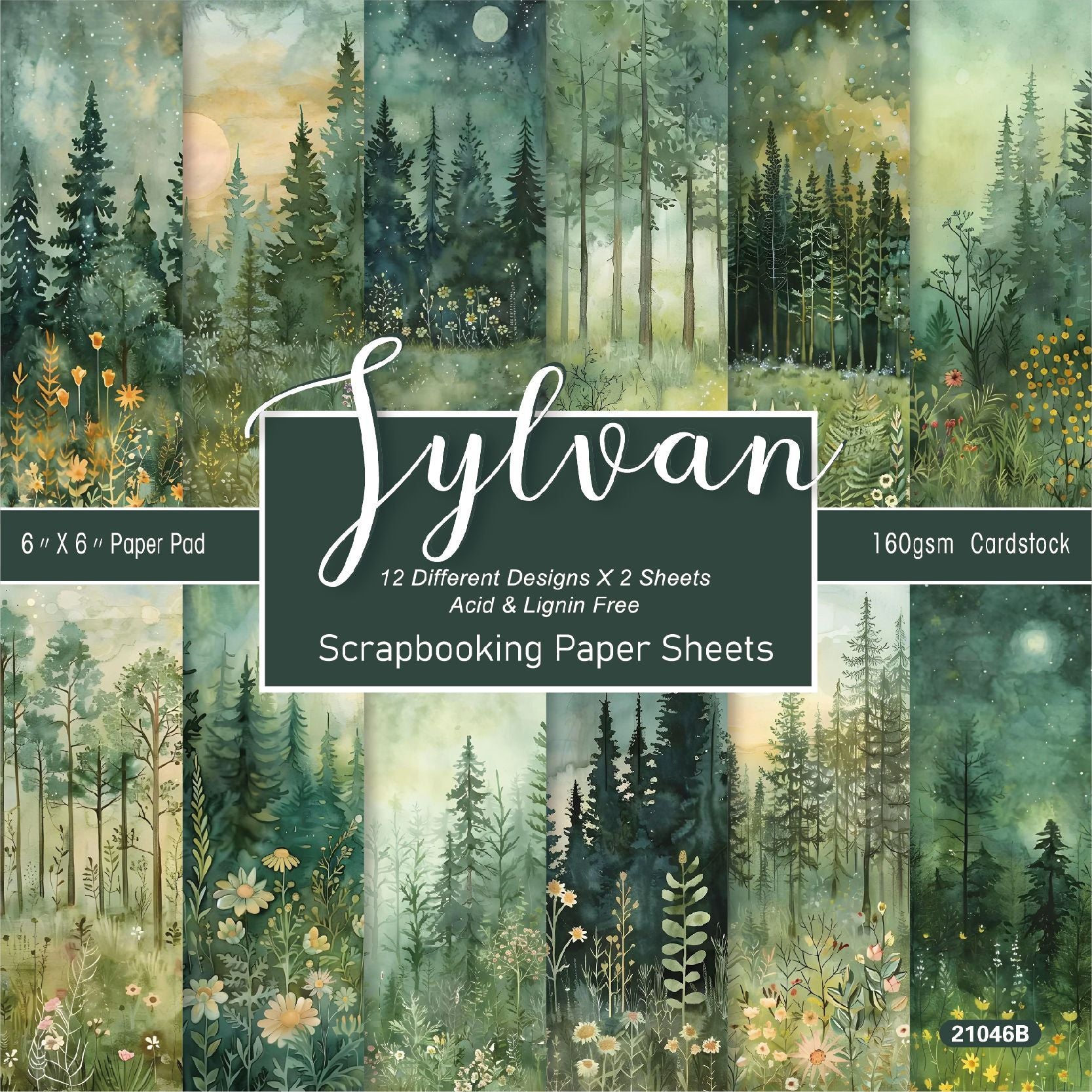 Vintage Sylvan Background Paper -24Pcs each pack