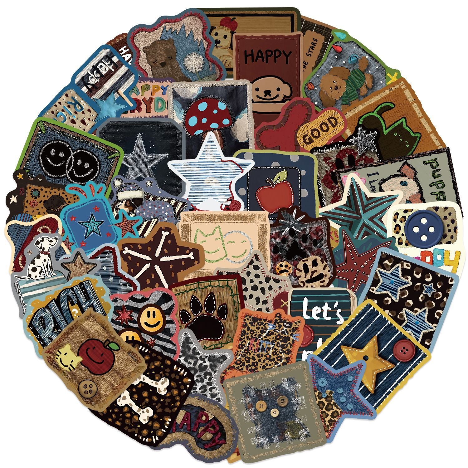 50 American Graffiti solid sticker with Colorful border