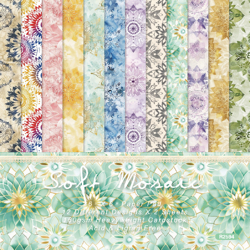260123 Soft Mosaic background paper R2594 -24Pcs each pack
