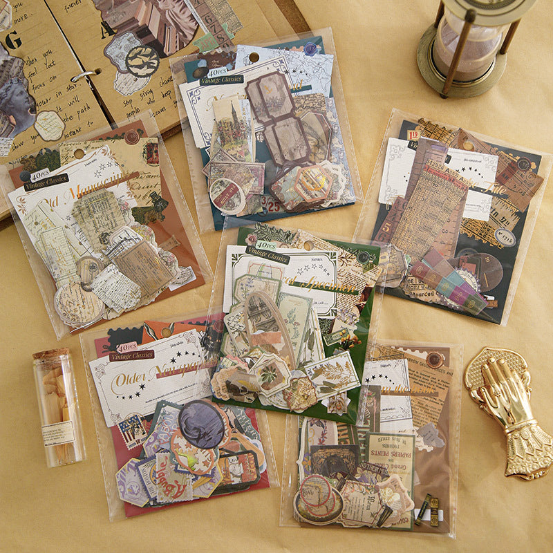 0313 Retro Decoration Series Sticker -40Pcs each pack