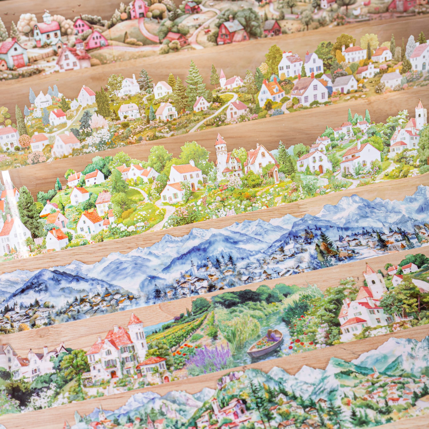 0319 Small village Series PET tape -6cm*2m