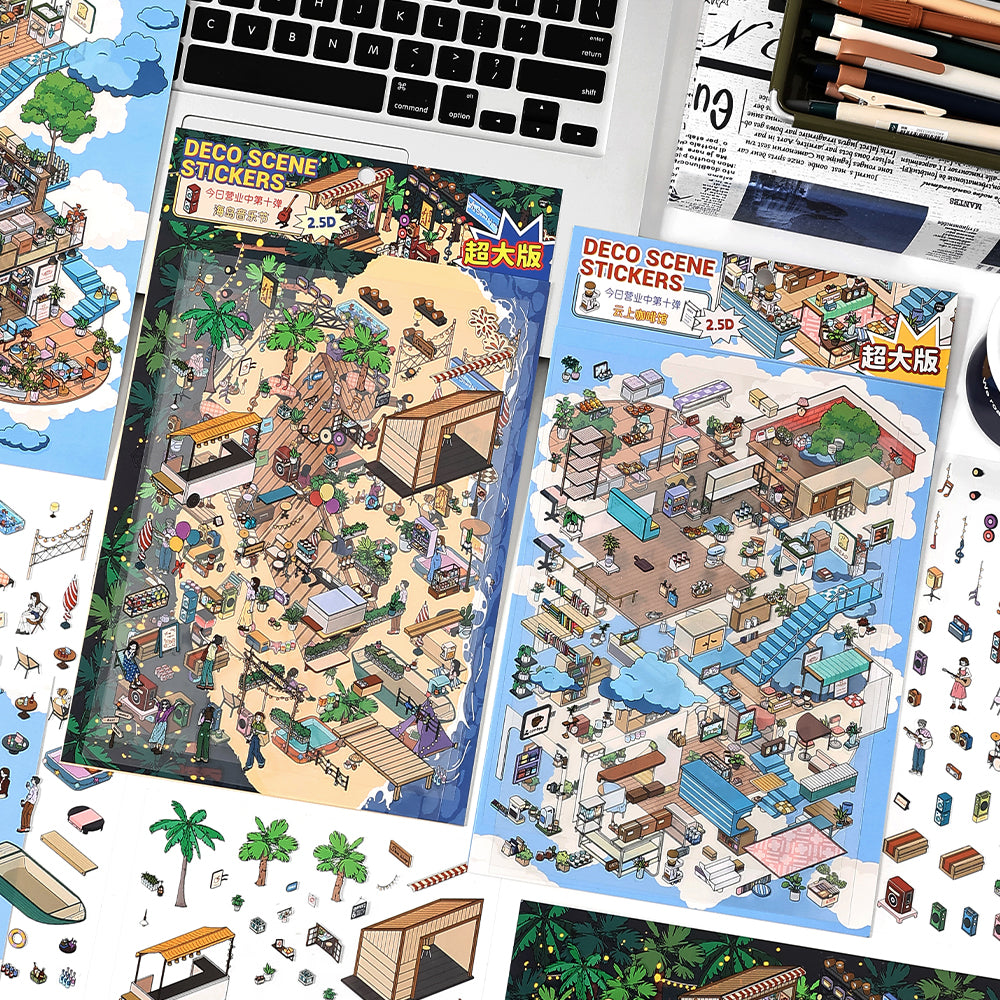 0314 Open today Series Sticker -4Pcs each pack