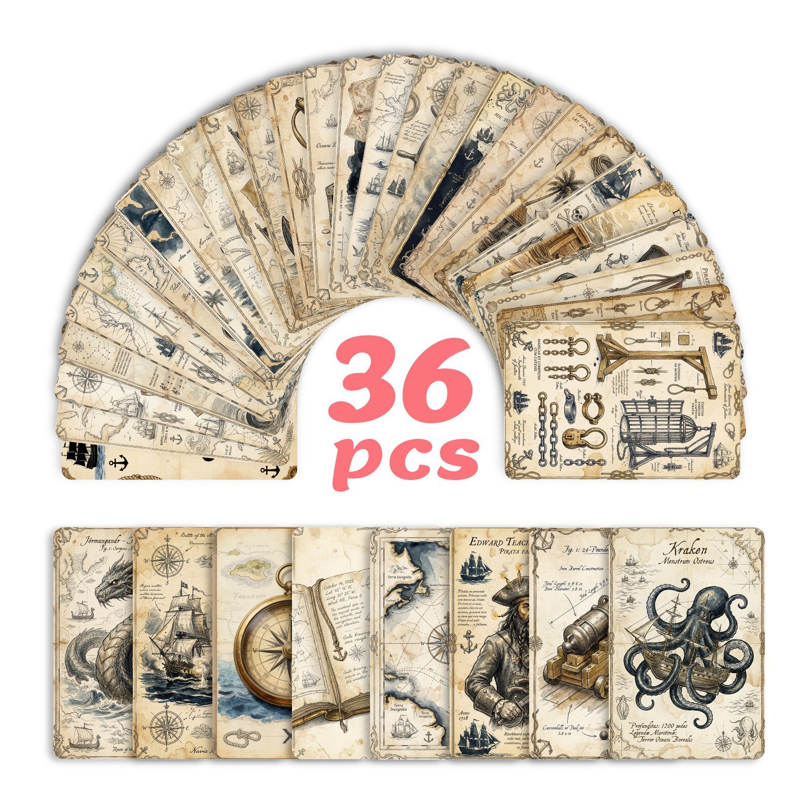 Pirate culture Cardstock 36pcs 2.36*3.5 inch