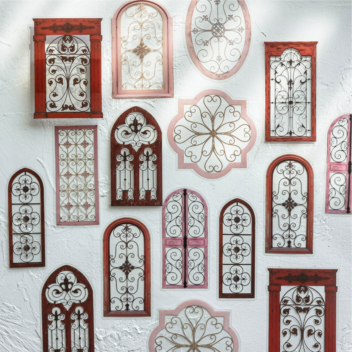 Iron Flower Window PET Stickers -20Pcs each pack