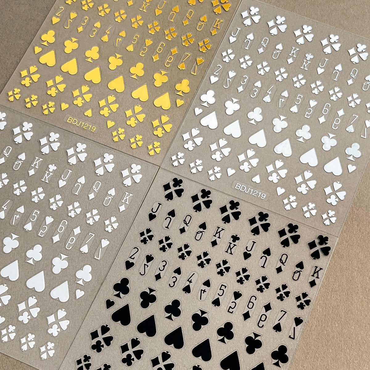 M278- Poker Embossed Mini sticker 1 Pcs