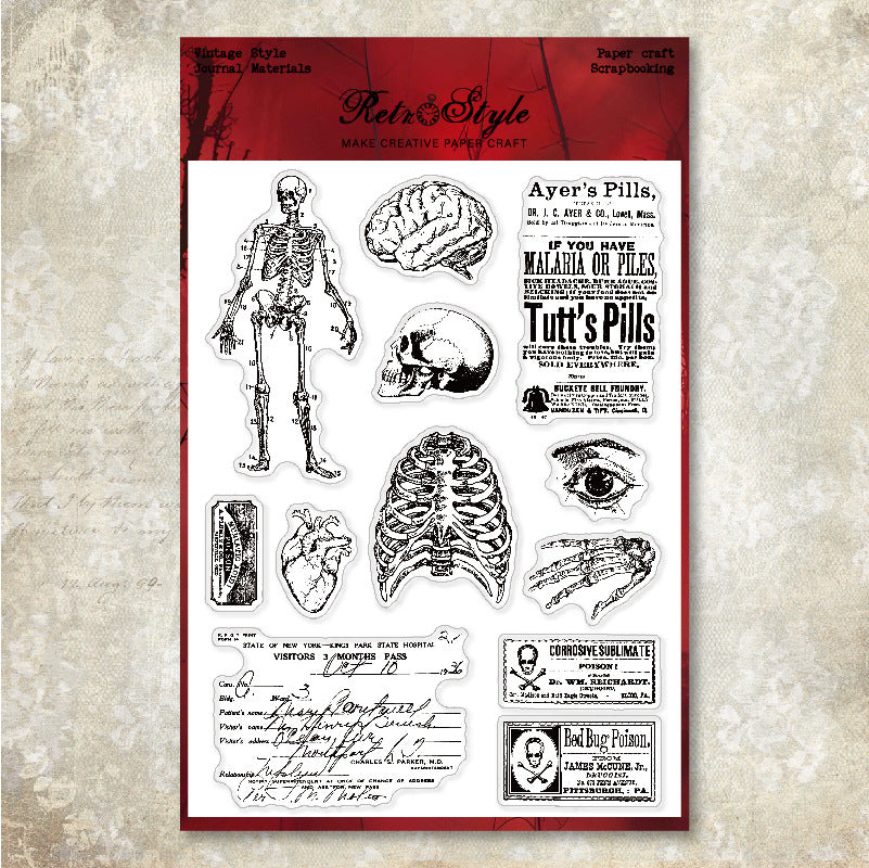 Vintage Medical Anatomy Ephemera background stamp (15 x 20 cm)
