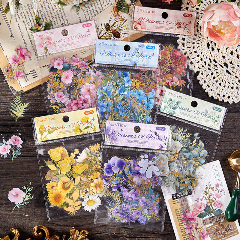 0603 Flowers PET sticker -30Pcs each pack