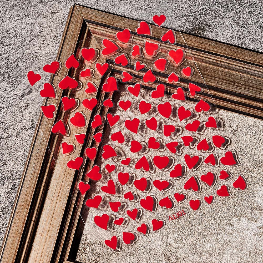 M321- Red Hearts Flat Mini sticker 1 Pcs