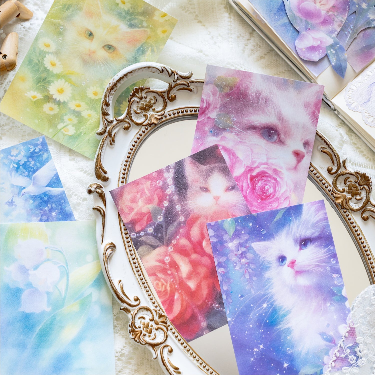 0531 Flowers and cats paper -30Pcs each pack