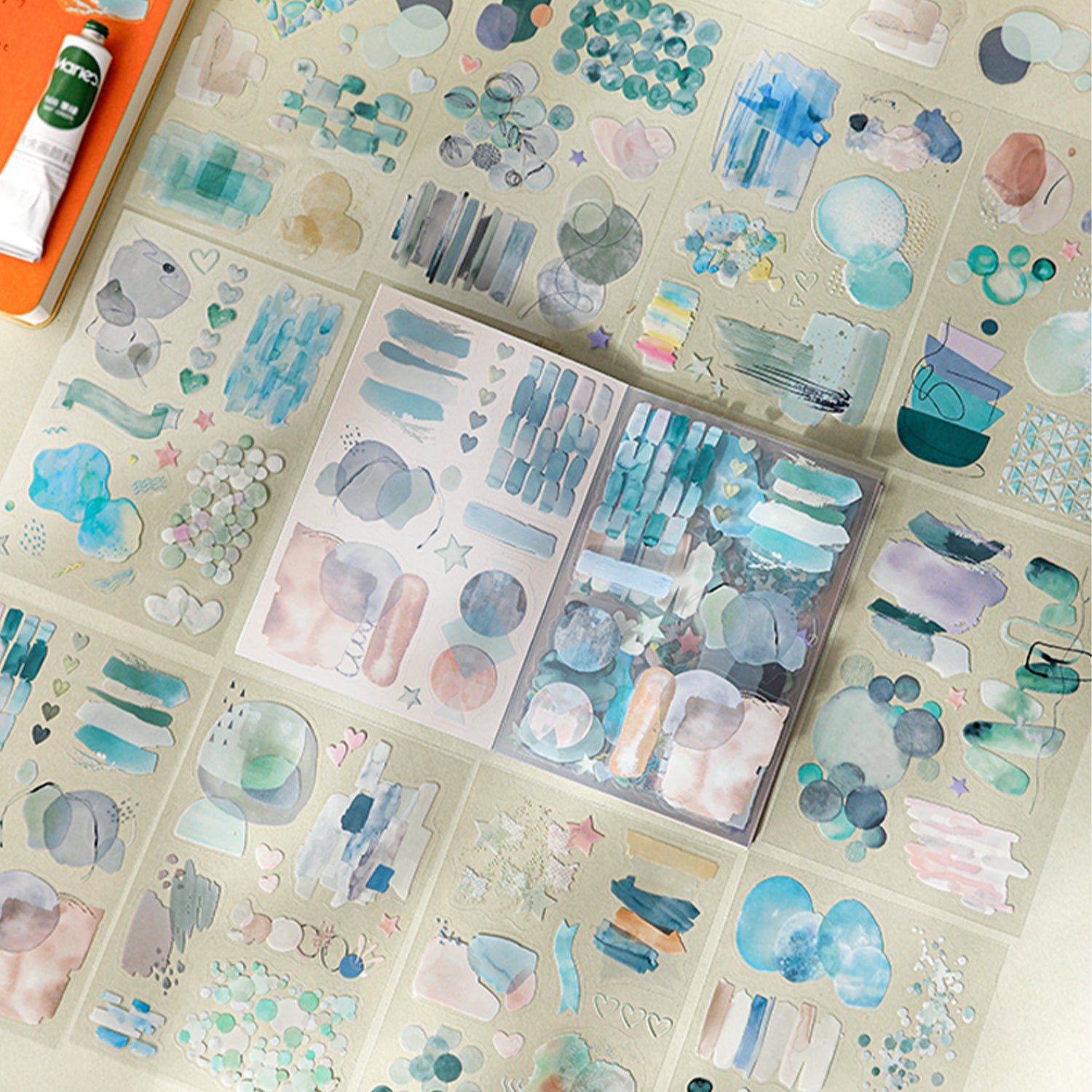 Foggy Watercolor Painting PET Sticker Book -20Pcs each pack