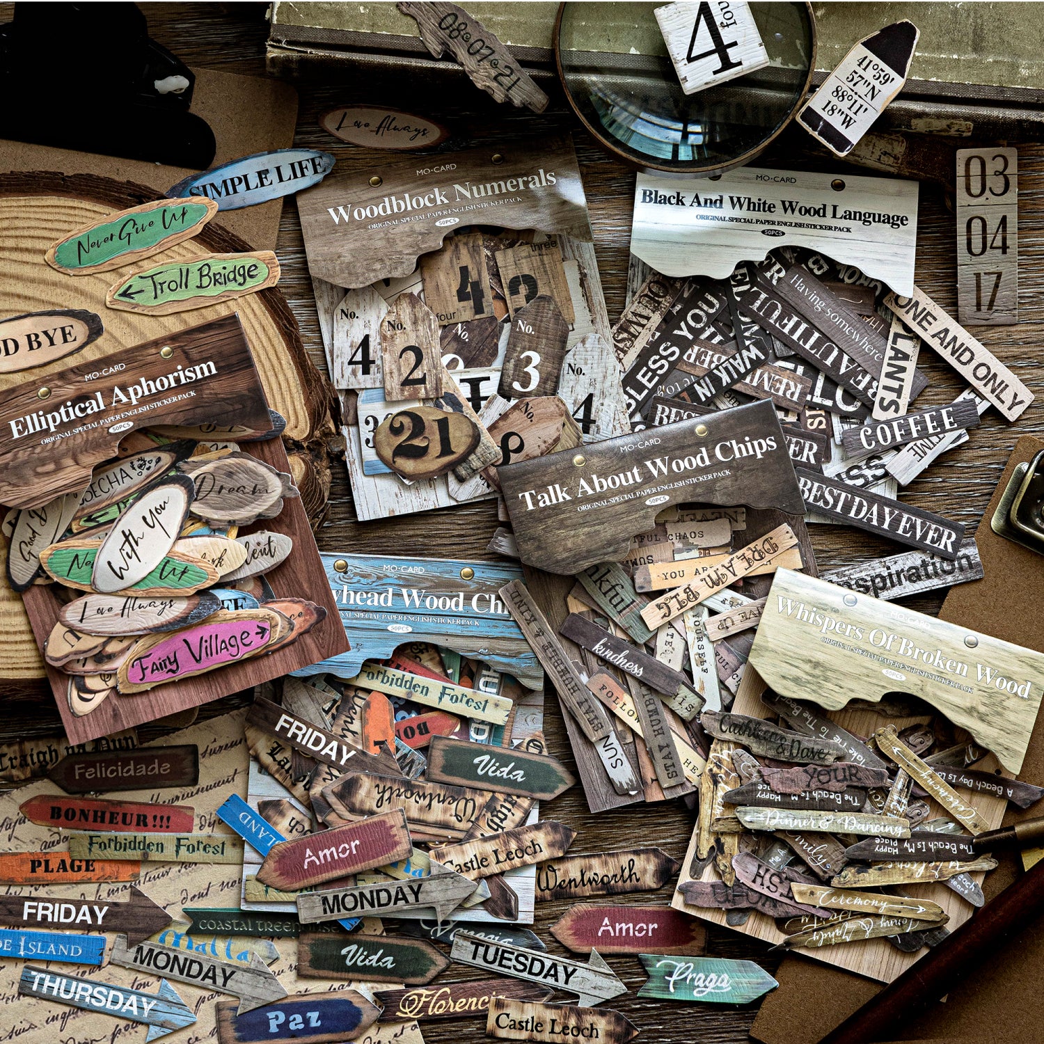 English Solid sticker -50Pcs each pack