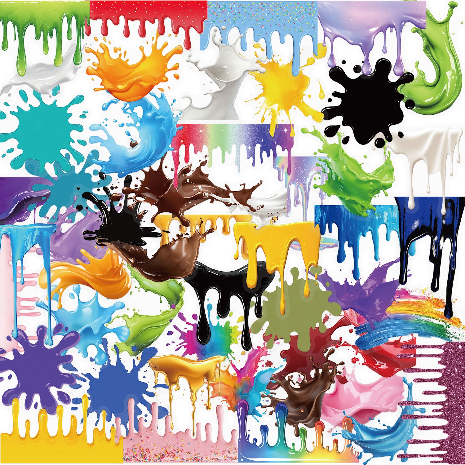 50 Colorful Dopamine paint PET Stickers