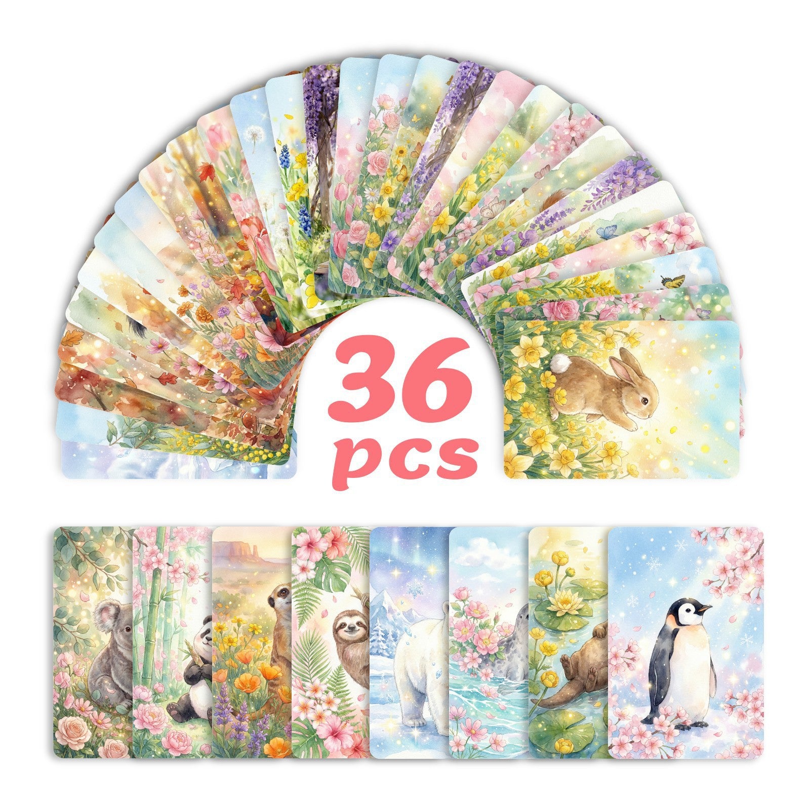 Cute Pets Cardstock 36pcs (2.36 × 3.5 inch)