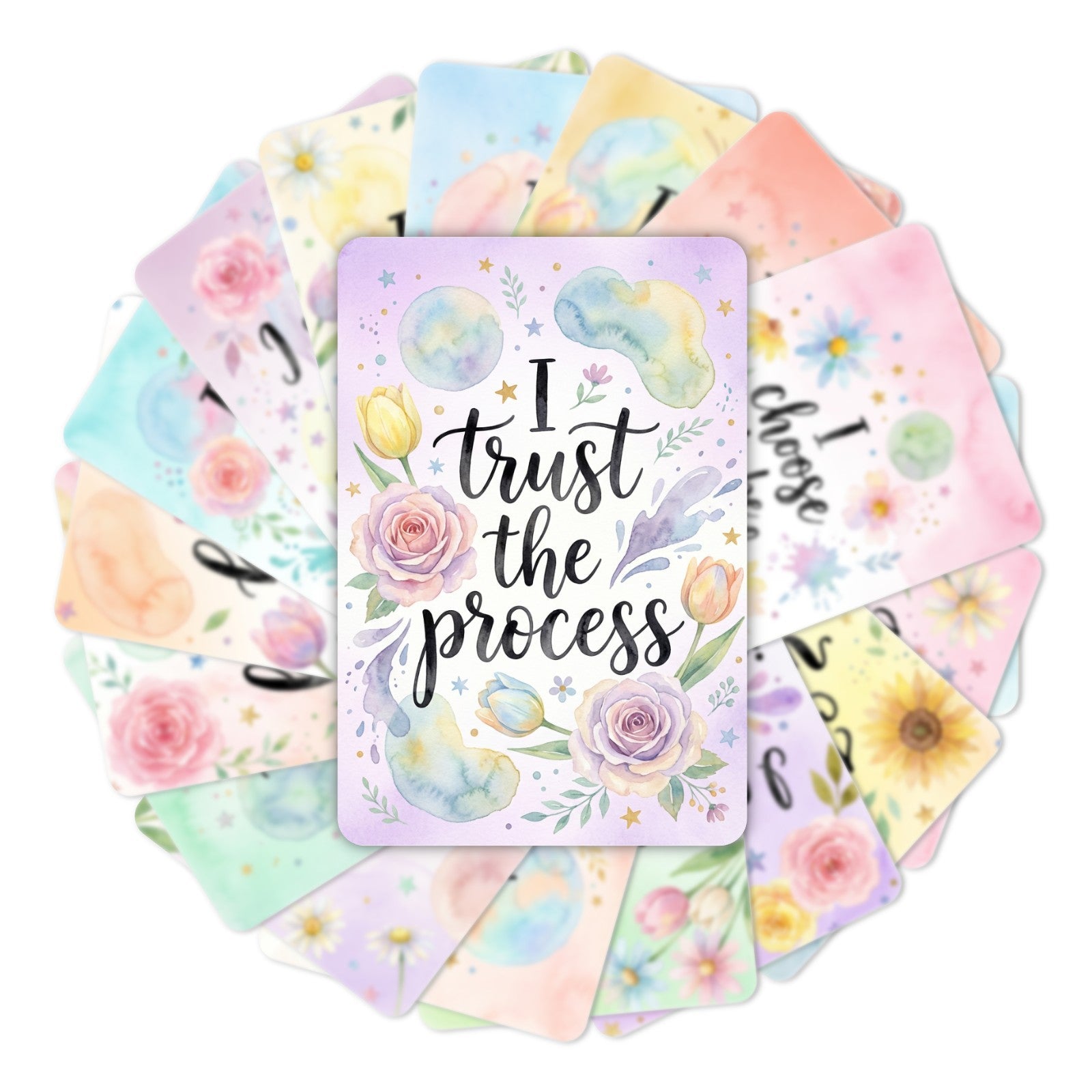 Watercolor Flowers Cardstock 18pcs 2.36*3.5 inch