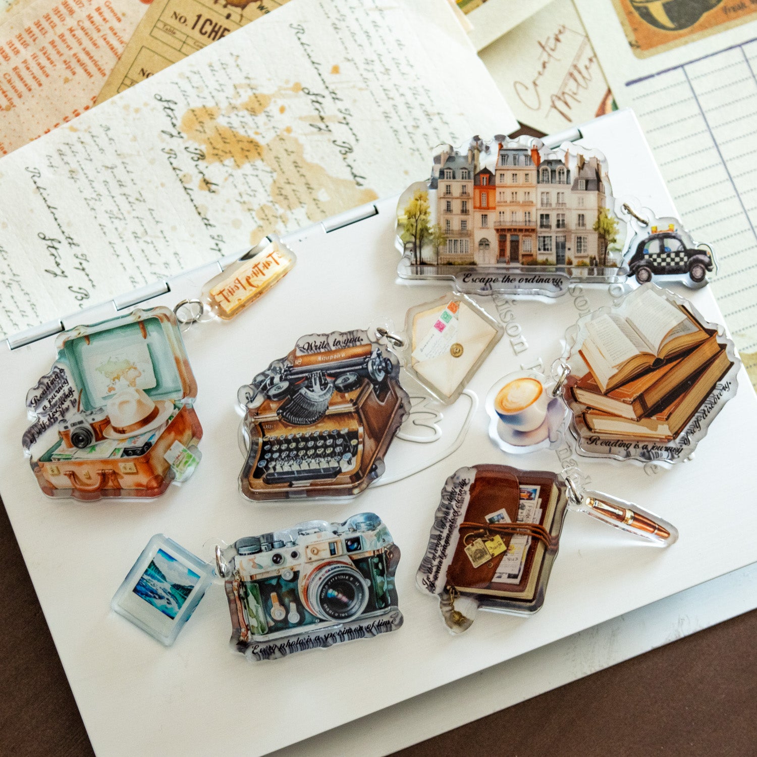 0521 Travel themed acrylic clip