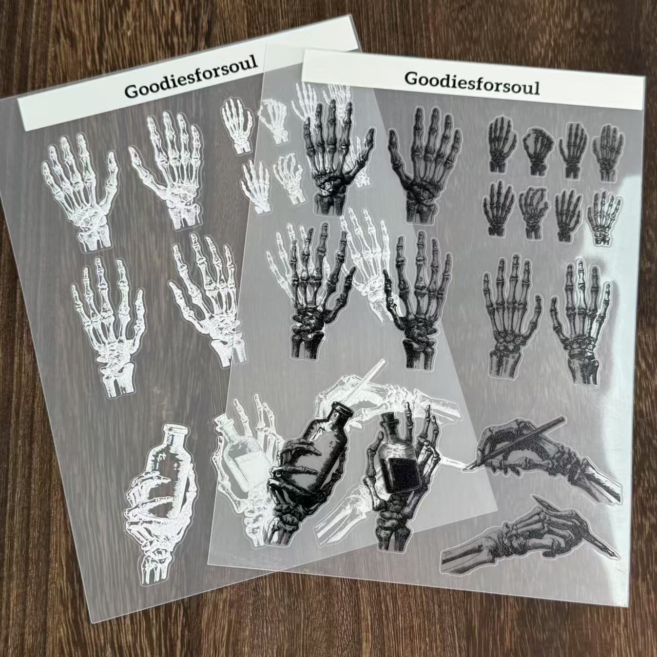 A5 Hand bones PET sticker 1pcs
