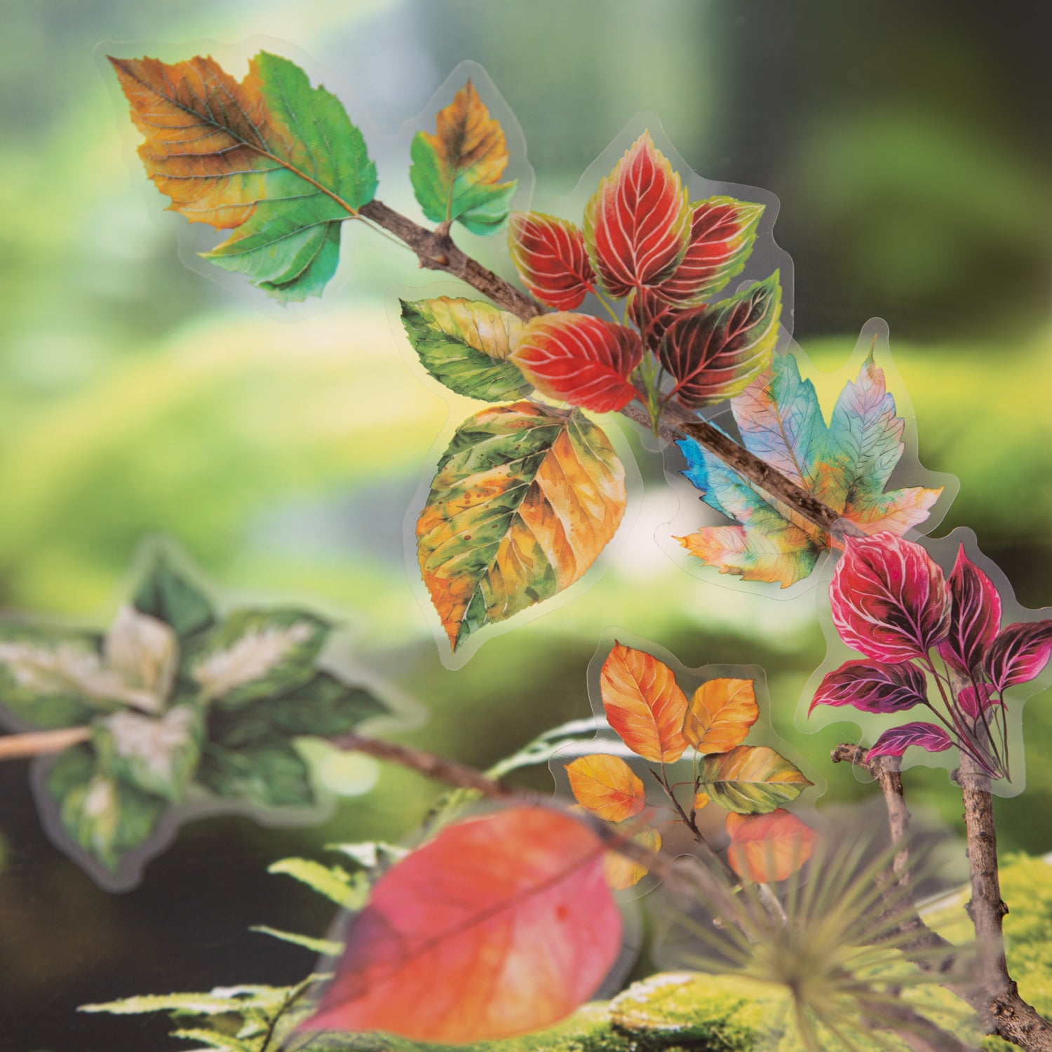 0723 Leaves PET sticker -15Pcs each pack