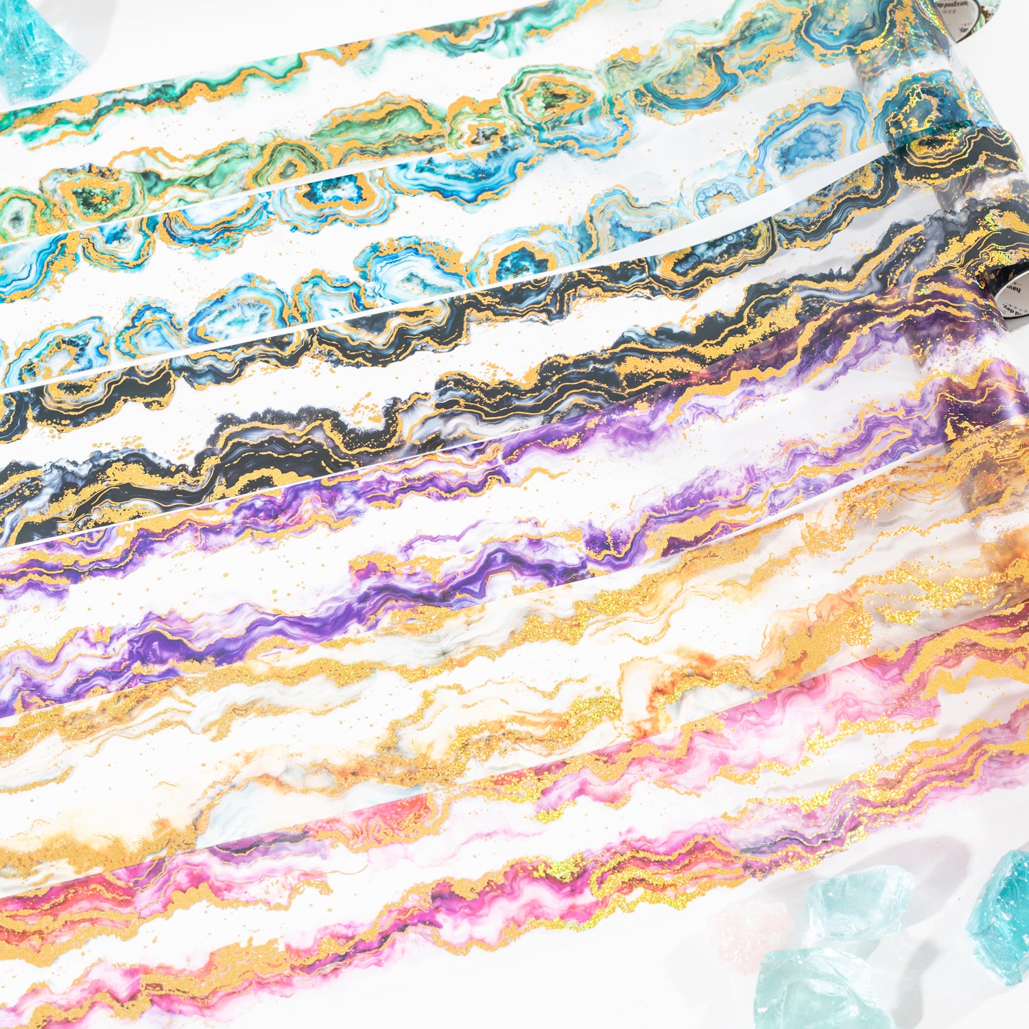 0514 Gold foil marbel PET tape -6.5CM*2M