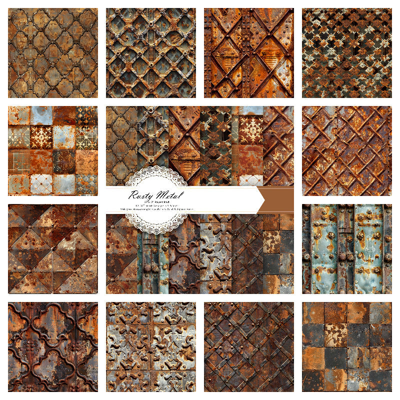 260227 Rusty metal background paper -12Pcs each pack