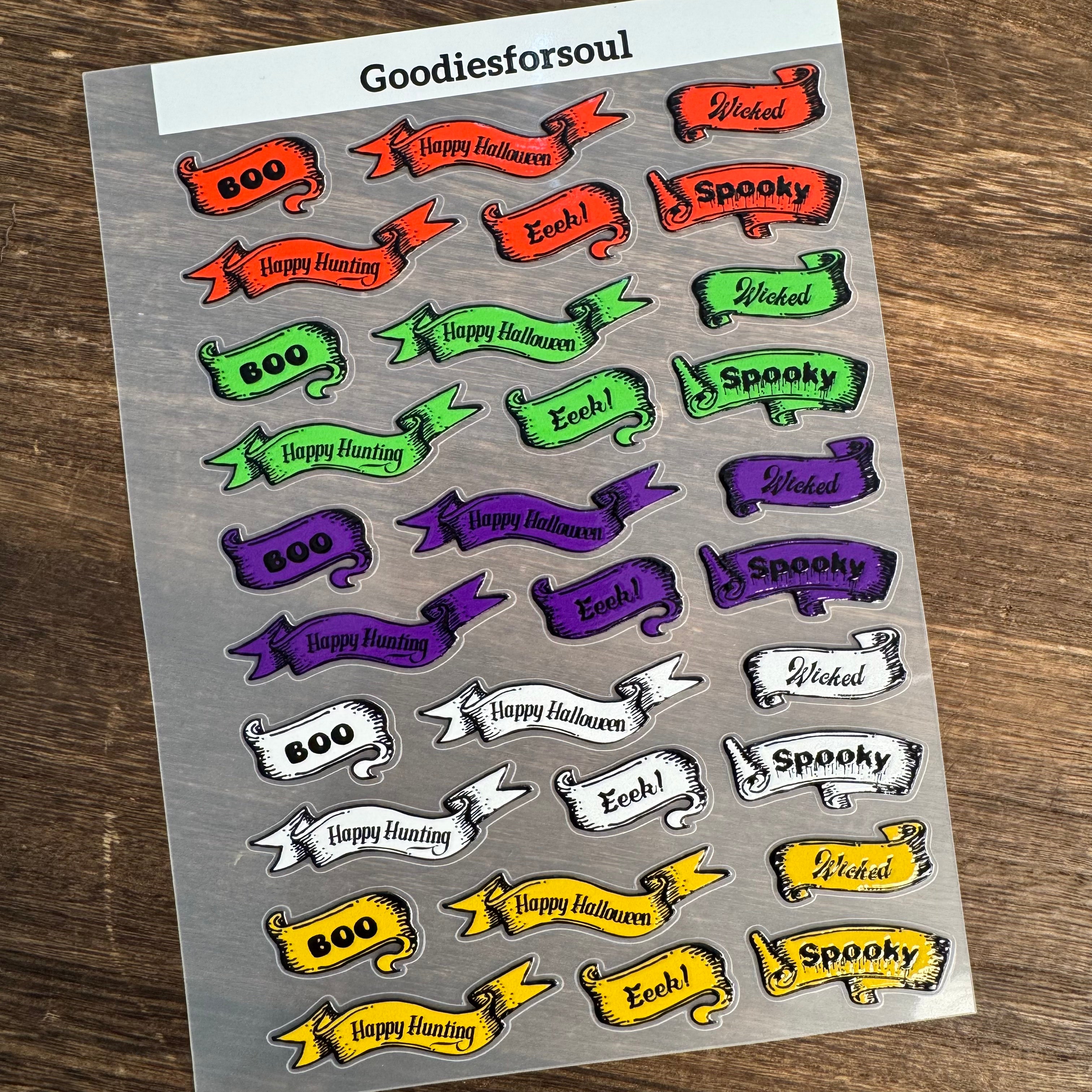 3D Halloween Quote PET Sticker 1pcs