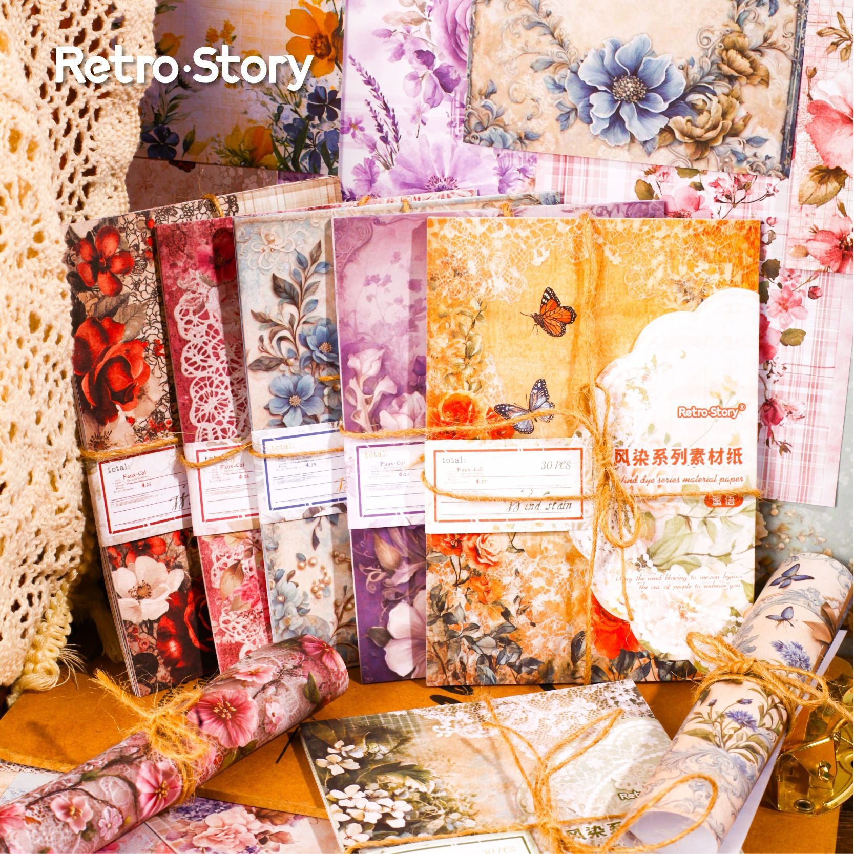 0408 Wind Dye Series Paper -30Pcs each pack