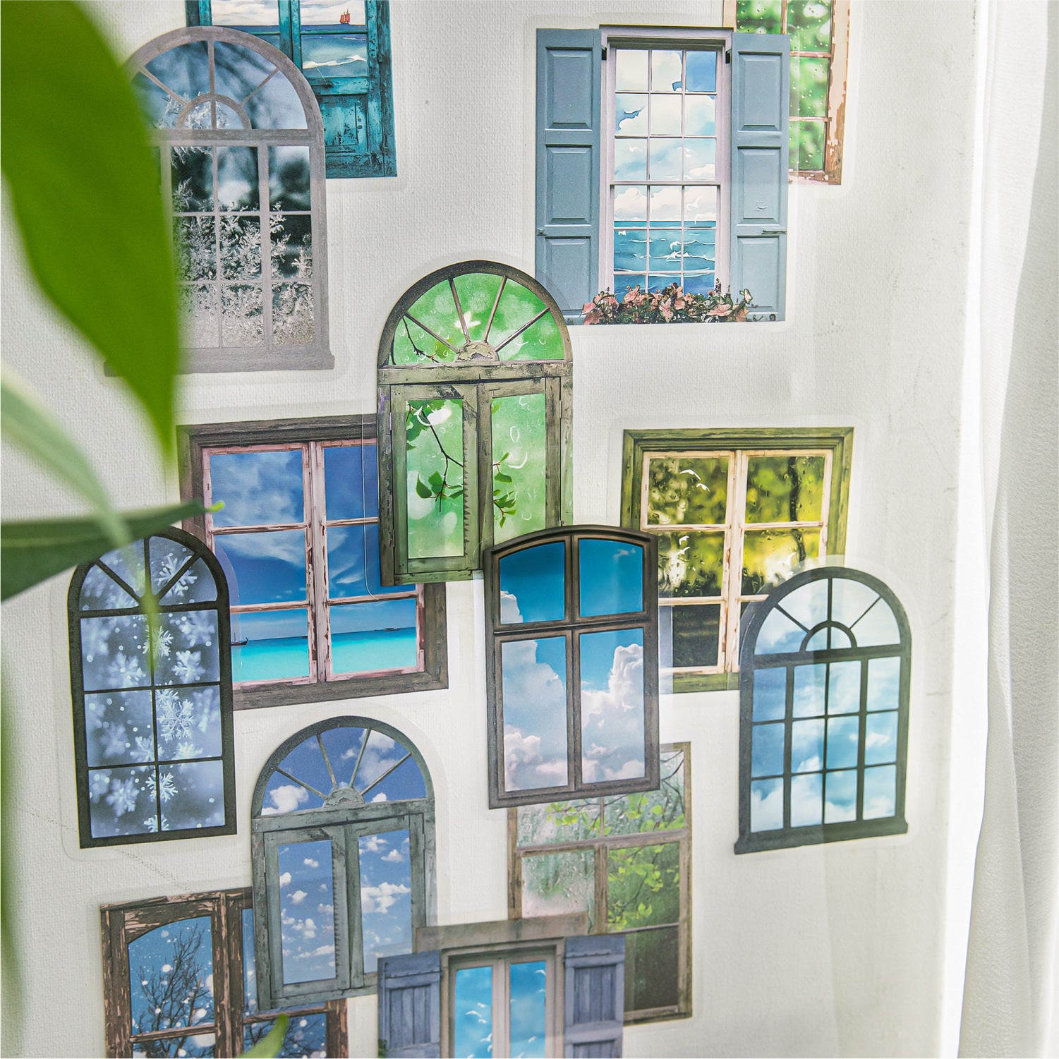 0524 The weather outside the window PET Sticker -20Pcs each pack