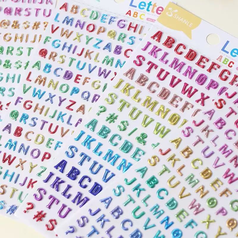0622 3D Colored letters Stickers -1Pcs each pack