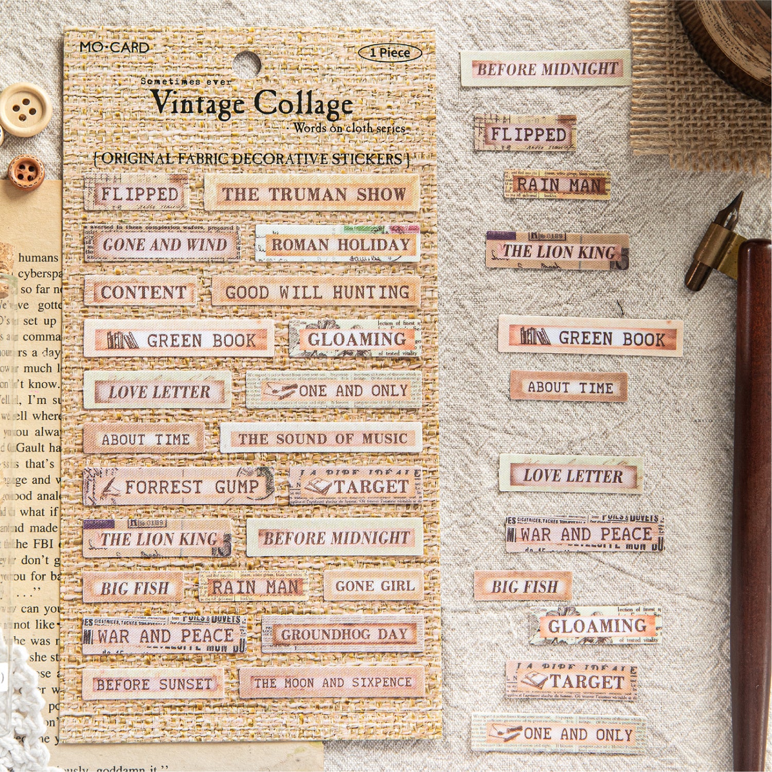 0622 Cloth label pre-cut Sticker -1Pcs each pack