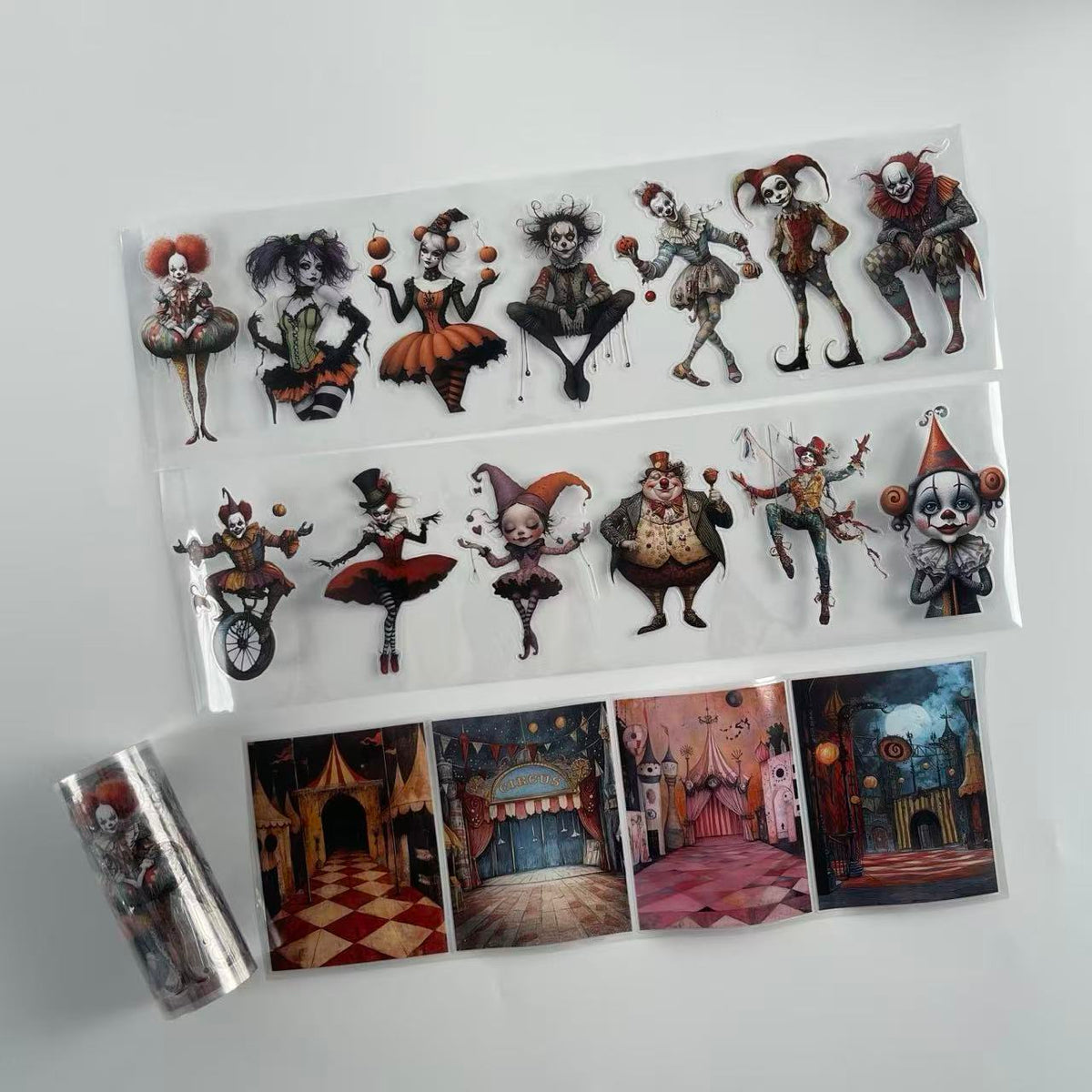 Dark Carnival Jesters Pre cut PET Tape (10cm Width)