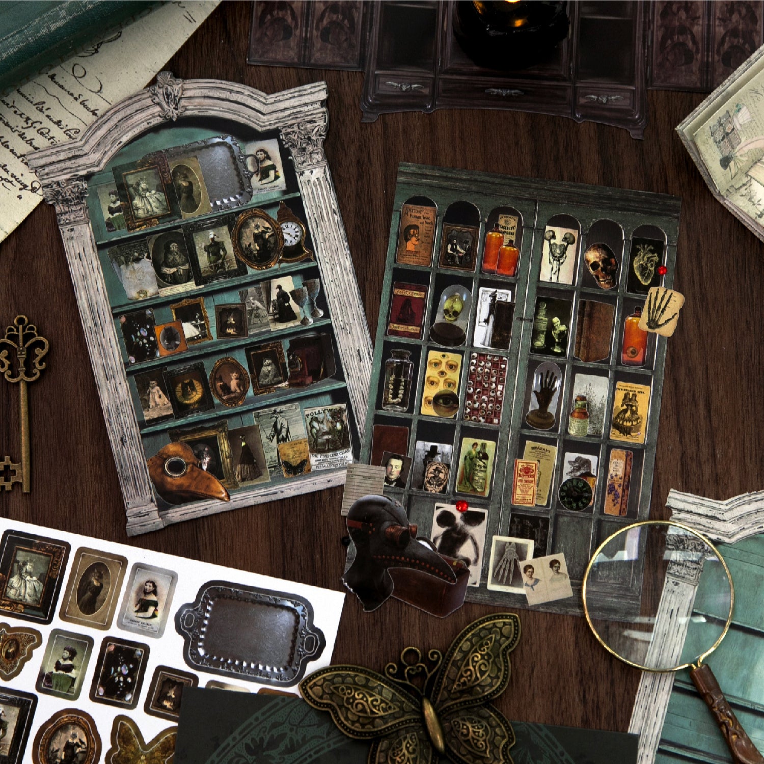 Vintage Treasure scene sticker