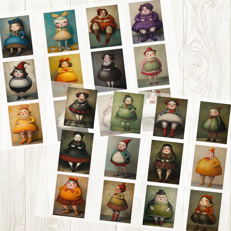 A4 The Chubby Girl matte PET pre-cut large sticker 1 pack 2 sheets