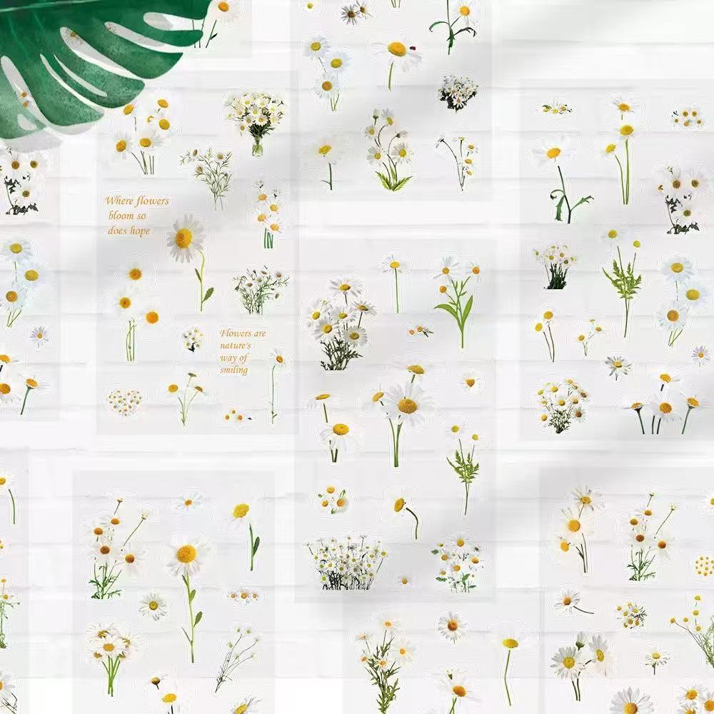 0606 Daisy PET sticker -6Pcs each pack