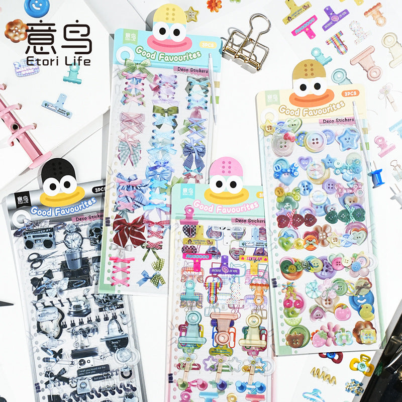 0327 Beautiful Favorites Series Sticker -3Pcs each pack