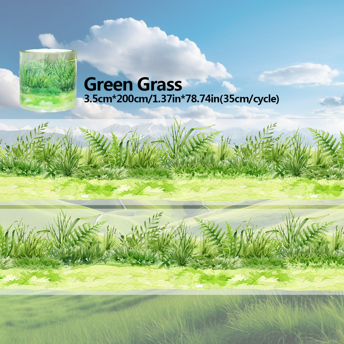 Green Grass PET Tape -3.5cm*2m