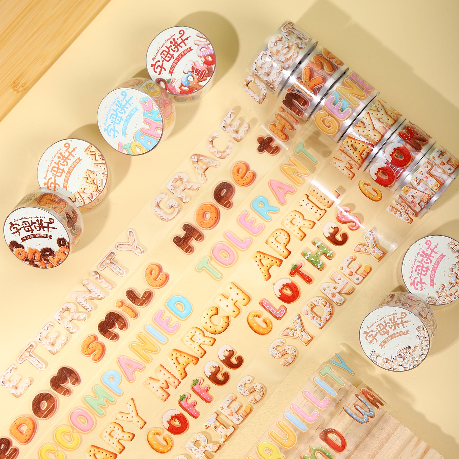 0331 Alphabet cookie Series PET tape -2cm*2m