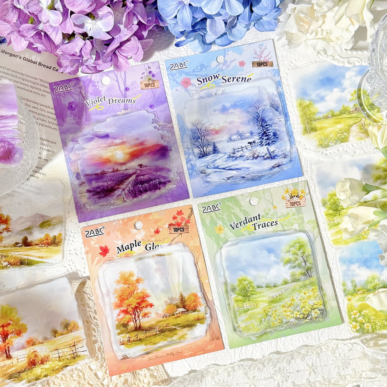 0801 Story of Four Seasons PET Sticker -10Pcs each pack