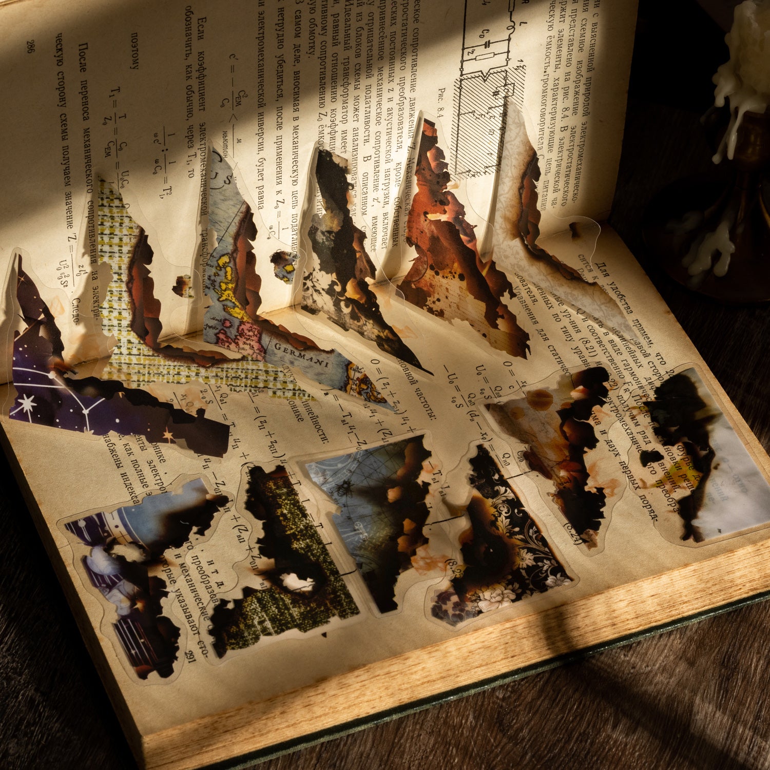 0602 Burnt remains of paperk PET sticker -20Pcs each pack