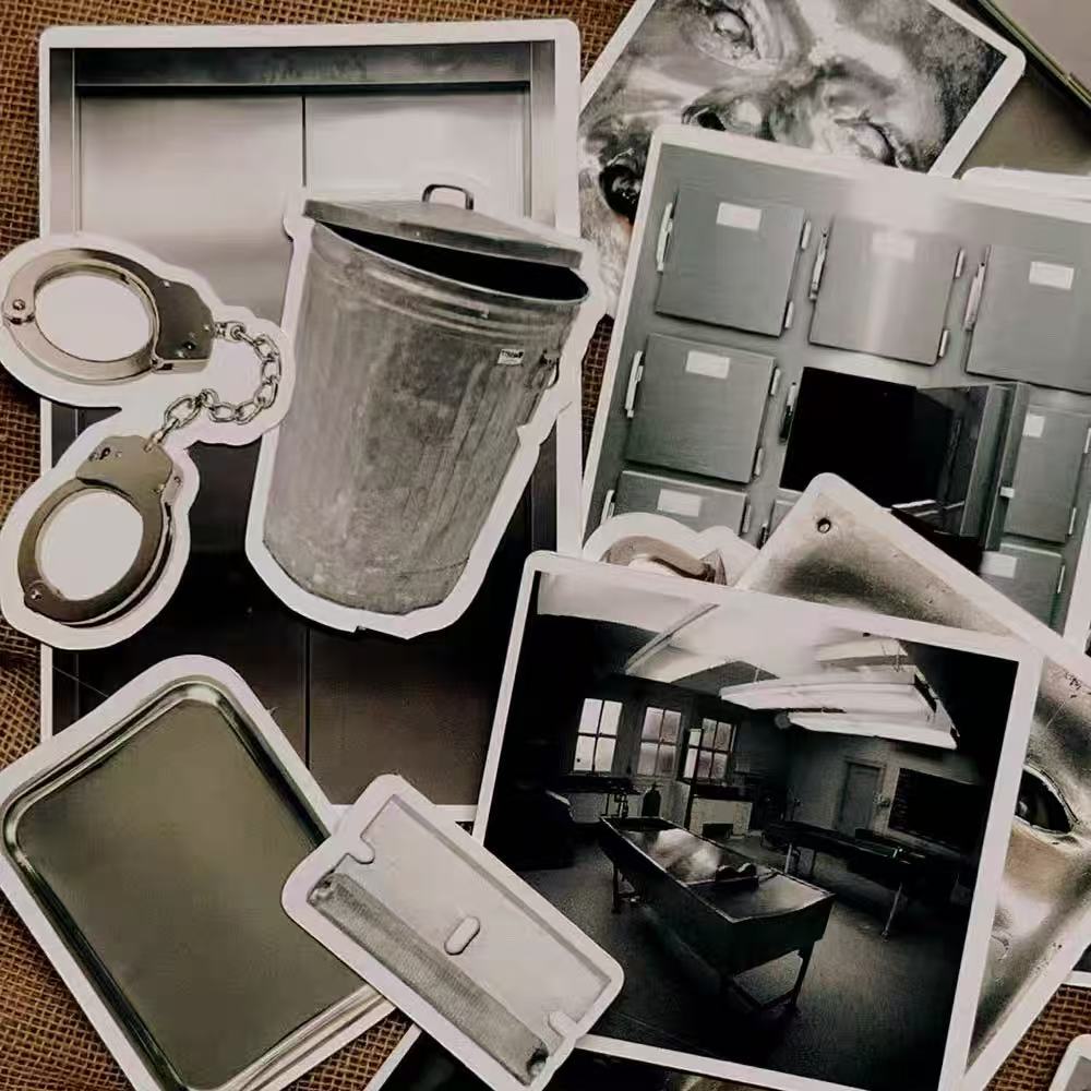 Black and white photos of the mental hospital paper