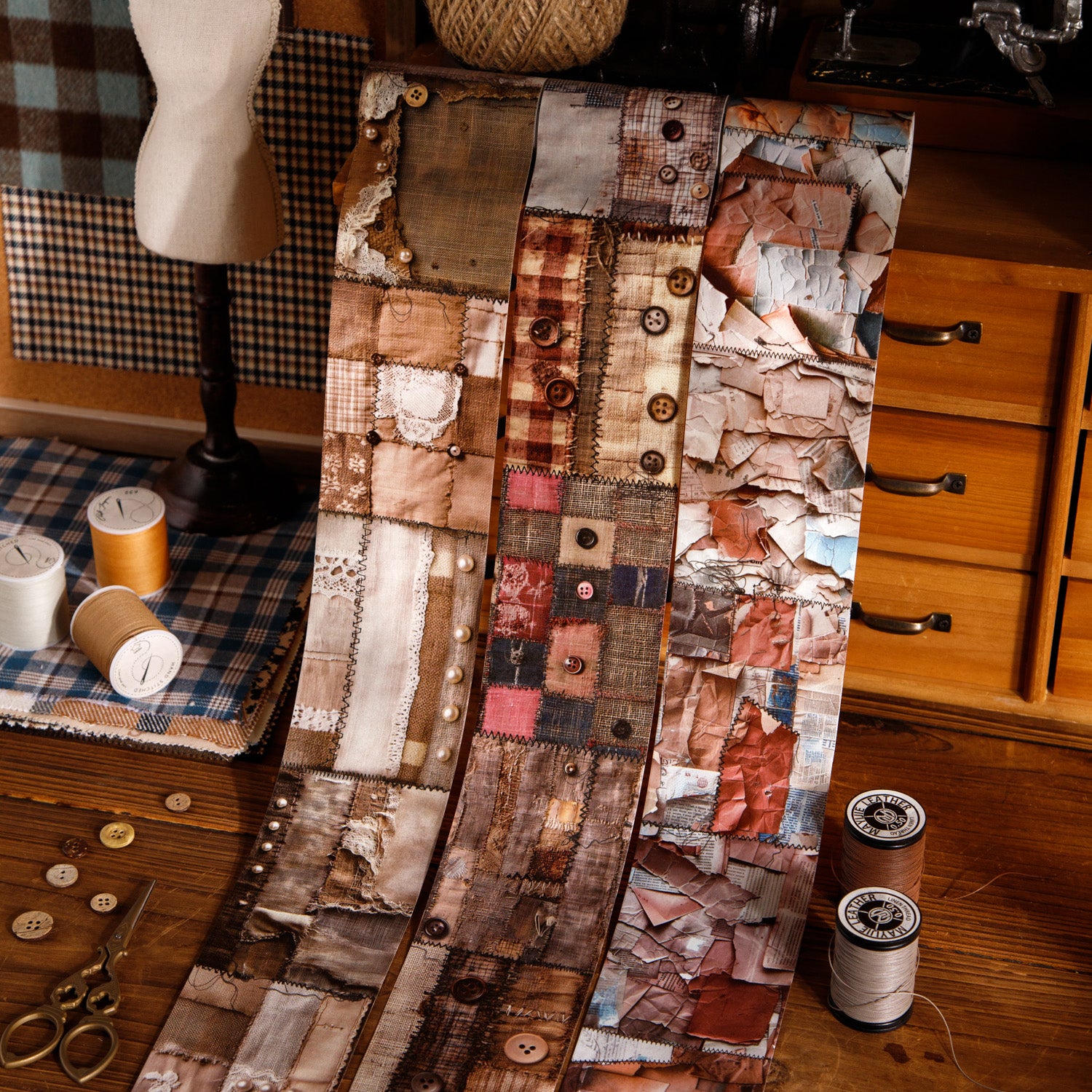 1112 Vintage tailor shop Washi Tape -8cm*2m